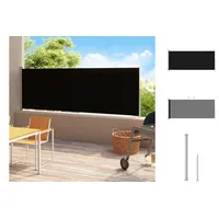 vidaXL Seitenmarkise Ausziehbar 200x500 cm Schwarz