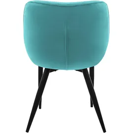 ML-Design Esszimmerstuhl Blau Metall, 67x83x59 cm, Esszimmer, Stühle, Esszimmerstühle 2er Set, Petrol, aus dickem Samtstoff