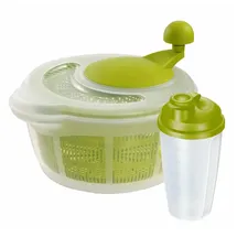 Westmark Salatschleuder Fortuna 5 l + Dressingshaker 0,5 l Transparent/Grün