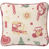 Villeroy & Boch Kissen Toy’s Delight Allover I Kissen mit Füllung Inachhaltig produziert I Weihnachtskissen in 50x50 cm I Made in Germany I Dekokissen mit bunten Weihnachtsmotiven I Füllung aus Federn