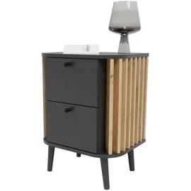 xonox.home Nachtschrank Pure 45 x 60 x 33 cm Grau/Eiche