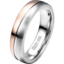 DOOSTI Trauring »Schmuck Geschenk Edelstahl Trauring Ehering Partnerring LIEBE« wahlweise mit oder ohne Zirkonia, 63103047-64 edelstahlfarben-roségoldfarben ohne Zirkonia