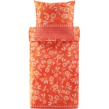BASSETTI CHIAIA Bettwäsche + 2 Kissenhüllen aus 100% Baumwollsatin in der Farbe Tangerine R1, Maße: 200x200 + 2 K 80x80 cm