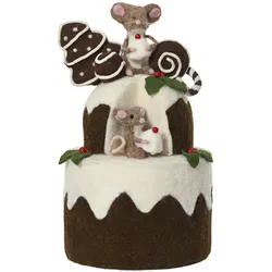 Kuchen - braun, Wolle, Ø20-H36cm