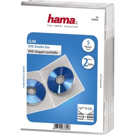 Hama DVD-Doppel-Leerhülle Slim durchsichtig (Packung mit 5)