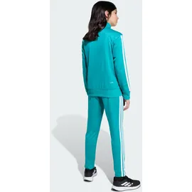 adidas Seasonal Essentials Tiberio 3-Streifen Tricot Kids Trainingsanzug - Pure Teal / Aurora Ivy / White - 128