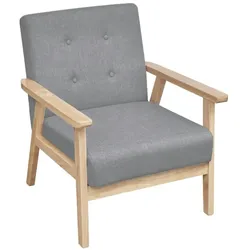 vidaXL Sessel Hellgrau Stoff