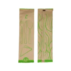 Verive Holzbesteck Set, gewachst, 4-teilig 80550149 , 1 Packung = 100 Stück