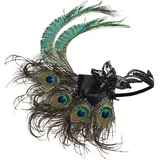 BABEYOND Damen 1920s Stirnband Pfau Feder 20er Jahre Stil Flapper Haarband Inspiriert von Great Gatsby Damen Kostüm Accessoires Stil 4