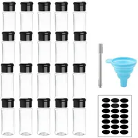 Jooehyer Gewürzflaschen-Set für Gewürze, Salz und Pfeffer, Gewürzflasche, Gewürz-Organizer, Gewürz-Vorratsdosen-Set, 20-Teilig