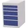 Bedrunka+Hirth Schubladenschrank Stahl 819 x 555 x 736 mm lichtgrau/lichtblau 5 Schubladen