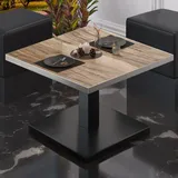 GGM Möbel Bistro Loungetisch Schwarz Sheesham 80 x 80 x 41 cm