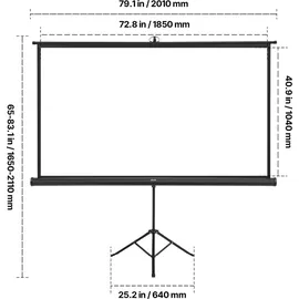 Vevor Projektionsleinwand Stativleinwand (84 Zoll) mit 160° Weitwinkel, Beamerleinwand für Projektor innen & außen 16:9 4K HD, tragbare Filmleinwand mit Tragetasche für Heimkino Präsentation