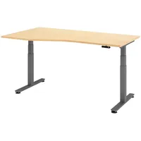 Bümö Schreibtisch, Ahorn, Graphit, Nachbildung,Ahorn, Rechteckig, 180x72x100 cm, FSC