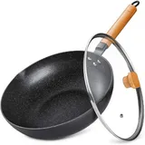 COFI Kochpfanne Altay 12421 (30 cm, Antihaft, Ausgusshilfe, inkl. Deckel, Dampfentweichventil, Schwarz)