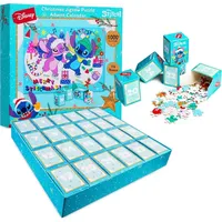 Disney Stitch Adventskalender 2025 für Kinder & Erwachsene, 24 Türchen, 1000 Teile Puzzle, Weihnachtskalender, Geschenkidee, Disney Lizenzierte P... - Blau