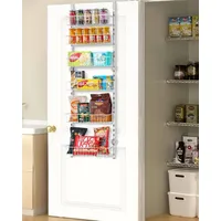Vevor Vorratsschrank Speisekammer-Organizer Aufbewahrung über der Tür, 6-stufige Gewürzregale zum Aufhängen aus Stahl, verstellbare Lagerregale für die Wand, für Zuhause Küche Badezimmer, weiß