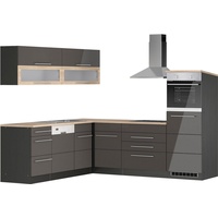 Kochstation Küche »KS-Wien«, Stellbreite 220 x 250 cm, wahlweise mit E-Geräten, grau