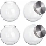 Relaxdays Vorratsglas 1,5 l 4 St.