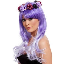 Smiffys Kostüm-Perücke Märchenfee lila, Lila Haare für Blumenfeen oder Catrinas lila