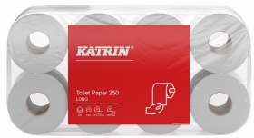 KATRIN Toilettenpapier 250 Blatt, 3-lagig, Stark, qualitativ hochwertiges konventionelles Toilettenpapier, 3-lagig , 1 Packung = 8 Rollen