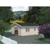 Palmako Einzelgarage Roger 5,40 x 5,40 m dunkelgrau-weiß lackiert