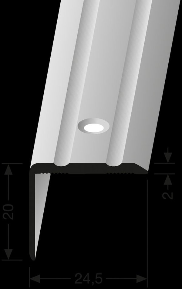 Corpet Küberit Winkelprofil Aluminium 24,5 x 20 mm selbstklebend - edelstahl - Länge 90 cm