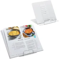 Relaxdays Buchständer, 2er Set, Leseständer 6-fach höhenverstellbar, Kochbuchhalter mit