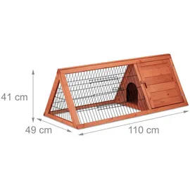 Relaxdays Hasenstall 110 x 49 x 41 cm natur