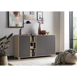 Schildmeyer Sideboard Anouk, 701769, Eiche hell Dekor/basaltgrau, 144,5 x 39 x 78,1 cm