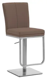 Niehoff Colorado Barstuhl Gestell Edelstahl, Bezug Microfaser Atlantis Havanna braun