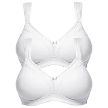 SUSA Bügelloser BH SUSA "2er Pack BH ohne Bügel Topsy", Damen, Gr. 85, Cup B, weiß, Stoff, Obermaterial: 83% Polyester PES. 17% Elasthan EL., BHs