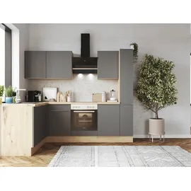 Respekta Winkelküche L-Form 250 cm grau