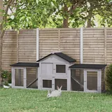 PawHut Kleintierstall 210 x 45,5 x 84,5 cm Grau