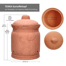 Mambocat Vorratsglas Terra Kartoffeltopf mit Deckel Ø 19,3 cm 1-tlg. Braun