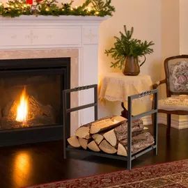 Costway Kaminholzregal 40 x 34 x 36 cm schwary