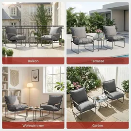 Woltu Gartenlounge-Set 3-tlg. Grau