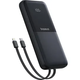 Baseus Powerbank 10000mAh 22.5W Mit Display, Usb-c-kabel, Iphone Lightning-anschluss – Schwarz