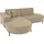 WFL GROUP Ecksofa Hana Loft Chenille 3-Sitzer Dunkelbeige