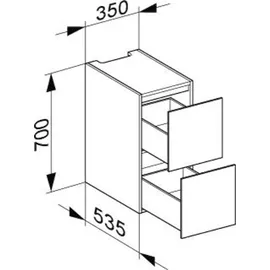 Keuco Modul-Unterbauschrank Edition 11 35x70x53,5cm, Lack Seidenmatt, Glas Weiß