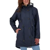 Damen Friesennerz Regenmantel Regenjacke mit Kapuze Wasserdicht Wetterfest Windbreaker Übergangsjacke mit Streifenfutter #ankerglutliebe - 42