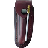 Herbertz Braunes Leder Etui - für Laguiole Messer mit 12 cm Heftlänge - längs und quer tragbar - inkl. Wetzstahl 10 cm
