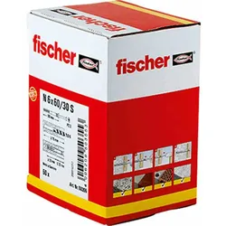 FISCHER N 6 x 60 S  N 6 x 60/30 S Nageldübel mit Senkkopf und Nagelschraube,
