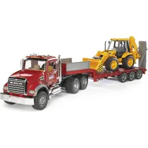 Bruder 02813 - MACK Granite LKW inkl. Tieflader und JCB Baggerlager 1:16