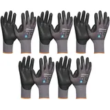 vasalat Handschuhe mit Noppen - Montagehandschuhe Gr 7 - Gebol Arbeitshandschuhe Multiflex robust und atmungsaktiv - 5 Paar