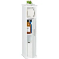 Relaxdays Toilettenpapierhalter stehend, 2 Fächer, Badezimmeregal, HBT: 77x18,5x17,5 cm,
