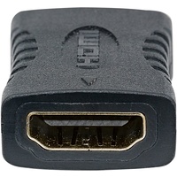 Manhattan HDMI Coupler, 4K@60Hz (Premium High Speed), Female to Female, Straight Connection, Black, Equivalent to Startech GCHDMIFF, Ultra HD 4k