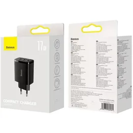 Baseus Compact Charger 3U 17W Schwarz