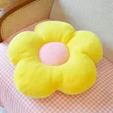 SYSUII Blumenkissen, blumenförmige Wurfkissen, 35 * 35cm Niedliche Blume Bodenkissen Blumenkissen Dekokissen Sitzkissen Stuhlkissen für Kinderzimmer Hause Sofa Dekoration Raumdekoration -Gelb