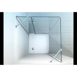 Glaszentrum Hagen Hestia Duschkabine mit Drehtür 90 x 195 cm transparent/weiß inkl. Duschtasse